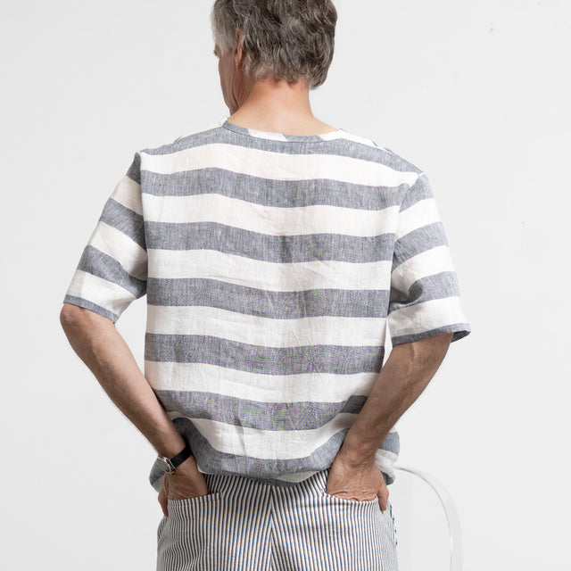 Leinenshirt Blockstreifen