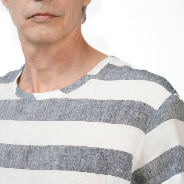 Leinenshirt Blockstreifen